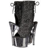 svart glitter 18 cm ADORE-1018G ankelst�vletter med plat�s�le til dame