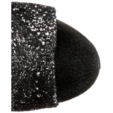 svart glitter 18 cm ADORE-1018G ankelstøvletter med platåsåle til dame