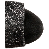 svart glitter 18 cm ADORE-1018G ankelst�vletter med plat�s�le til dame