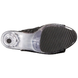 svart glitter 18 cm ADORE-1018G ankelst�vletter med plat�s�le til dame