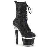 svart glitter 20 cm SPECTATOR-1040G h�yh�lte ankelst�vletter - pole dance st�vletter