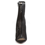 svart grid 13 cm SEXY-1008 Open Toe ankel høye støvletter med hæler