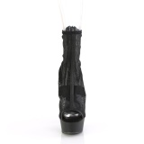 svart grid 15 cm Pleaser plat� ankel h�ye st�vler