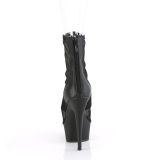 svart grid 15 cm Pleaser plat� ankel h�ye st�vler
