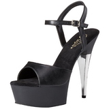 svart imitert skinn 15 cm CAPTIVA-609 plat� h�ye h�ler sko