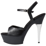 svart imitert skinn 15 cm CAPTIVA-609 plat� h�ye h�ler sko