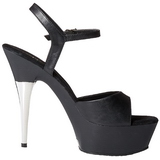 svart imitert skinn 15 cm CAPTIVA-609 plat� h�ye h�ler sko
