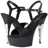 svart imitert skinn 15 cm CAPTIVA-609 plat� h�ye h�ler sko