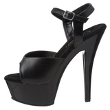 svart imitert skinn 15 cm Pleaser KISS-209 platå høye hæler sko