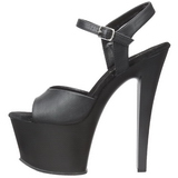 svart imitert skinn 18 cm Pleaser SKY-309 platå høye hæler sko