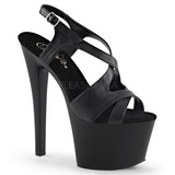 svart imitert skinn 18 cm Pleaser SKY-330 platå høye hæler sko