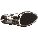 svart krom 13 cm COCKTAIL-509 platå høyhælte sandaler sko
