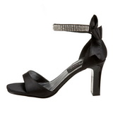 svart krystall 8,5 cm ROMANCE-372 dame sandaletter lavere hæl