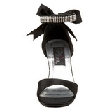 svart krystall 8,5 cm ROMANCE-372 dame sandaletter lavere hæl