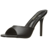 svart kunstl�r 10 cm CLASSIQUE-01 store st�rrelser mules dame