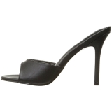 svart kunstl�r 10 cm CLASSIQUE-01 store st�rrelser mules dame