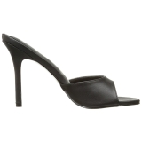 svart kunstl�r 10 cm CLASSIQUE-01 store st�rrelser mules dame
