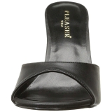 svart kunstl�r 10 cm CLASSIQUE-01 store st�rrelser mules dame