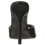 svart kunstl�r 10 cm CLASSIQUE-01 store st�rrelser mules dame
