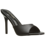 svart kunstl�r 10 cm CLASSIQUE-01 store st�rrelser mules dame