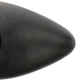 svart kunstlær 10 cm DREAM-1020 store størrelser ankelstøvletter dame