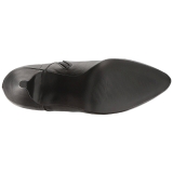 svart kunstlær 10 cm DREAM-1020 store størrelser ankelstøvletter dame