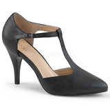 svart kunstlær 10 cm DREAM-425 store størrelser pumps sko