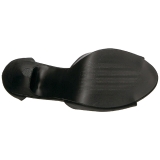svart kunstlær 12,5 cm EVE-02 store størrelser sandaler dame