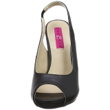 svart kunstlær 12,5 cm EVE-04 store størrelser sandaler dame
