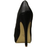 svart kunstlær 13,5 cm BELLA-30 dame pumps sko med åpen tå