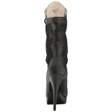 svart kunstl�r 13,5 cm CHLOE-115 store st�rrelser ankelst�vletter dame