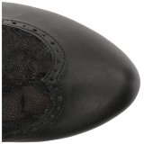 svart kunstl�r 13,5 cm CHLOE-115 store st�rrelser ankelst�vletter dame
