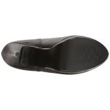 svart kunstl�r 13,5 cm CHLOE-115 store st�rrelser ankelst�vletter dame