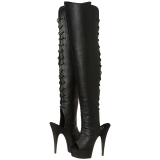 svart kunstl�r 15 cm DELIGHT-3019 L�rh�ye st�vletter plat�