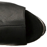 svart kunstl�r 15 cm DELIGHT-3019 L�rh�ye st�vletter plat�