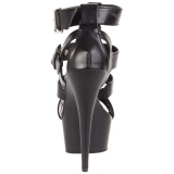 svart kunstlær 15 cm DELIGHT-658 pleaser sko med høye hæler