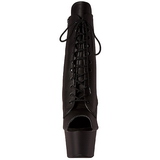 svart kunstlær 18 cm ADORE-1021 ankelstøvletter med platåsåle til dame