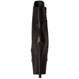 svart kunstlær 18 cm ADORE-1021 ankelstøvletter med platåsåle til dame