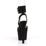 svart kunstlær 18 cm ADORE-791FS pleaser høye hæler med ankel stropper