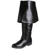 svart kunstlær 4 cm MAVERICK-2045 lårhøye støvler til menn