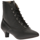 svart kunstl�r 5 cm FAB-1005 store st�rrelser ankelst�vletter dame