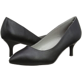 svart kunstlær 6,5 cm KITTEN-01 store størrelser pumps sko