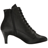svart kunstl�r 7,5 cm DIVINE-1020 store st�rrelser ankelst�vletter dame