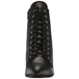 svart kunstl�r 7,5 cm DIVINE-1020 store st�rrelser ankelst�vletter dame