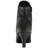 svart kunstl�r 7,5 cm DIVINE-1020 store st�rrelser ankelst�vletter dame