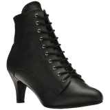 svart kunstl�r 7,5 cm DIVINE-1020 store st�rrelser ankelst�vletter dame