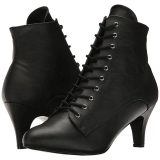 svart kunstl�r 7,5 cm DIVINE-1020 store st�rrelser ankelst�vletter dame