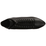 svart kunstl�r 7,5 cm DIVINE-1020 store st�rrelser ankelst�vletter dame