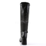 svart kunstlær 7,5 cm GOGO-300WC damestøvler til brede lægge