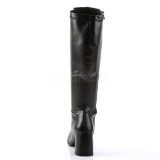 svart kunstl�r 7,5 cm GOGO-300WC damest�vler til brede l�gge